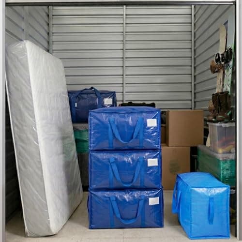 TICONN 6 Pack Extra Large Moving Bags Heavy Duty with Zippers & Carrying Handles, Durable Storage Bags Moving Boxes for Closet Organizers and Storage (6 Pack, Blue) — view 4