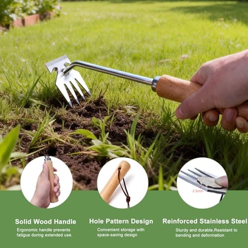 Orelex Weed Puller Tool, Gardening Tools, Dandelion Removal Tool, Garden Weed Pulling Tool, Garden Fork, Stainless Steel, Anti-Detachment, Portable Gardening Hand Tools for Backyard Weeding