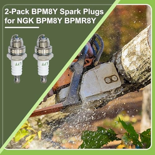 2-Pack BPM8Y Spark Plugs for NGK BPM8Y BPMR8Y, BPMR8Y Spark Plug Compatible with Echo SRM230 SRM 225 SRM210 Champion RCJ8Y Torch L8RTC, BPMR7A L7T Spark Plug Replaces for Echo A425000000