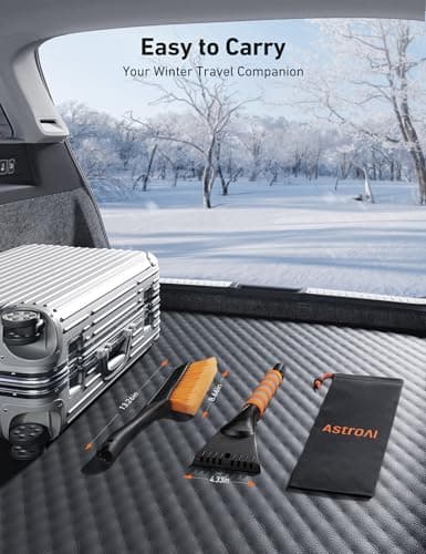AstroAI 27" Snow Brush and Ice Scrapers for Car Windshield, Detachable Snow Scrapers with Ergonomic Foam Grip for Cars, Trucks, SUVs (Heavy Duty ABS, PVC Brush, Orange) — view 5