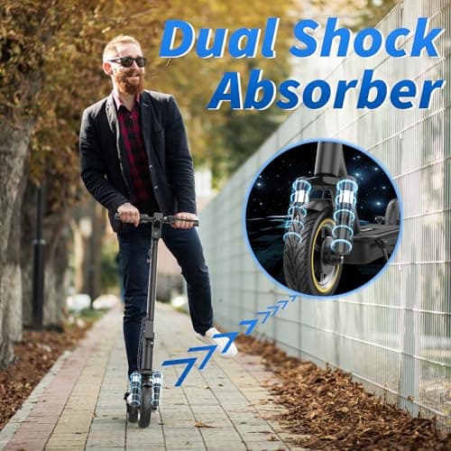 Electric Scooter, 350W Scooter, 19 MPH Max Speed & 15/23 Miles Range, Quick Folding Design, 8.5" Solid Tire, Comfortable Riding, Widened Deck, Cruise Control, Smart APP — view 2