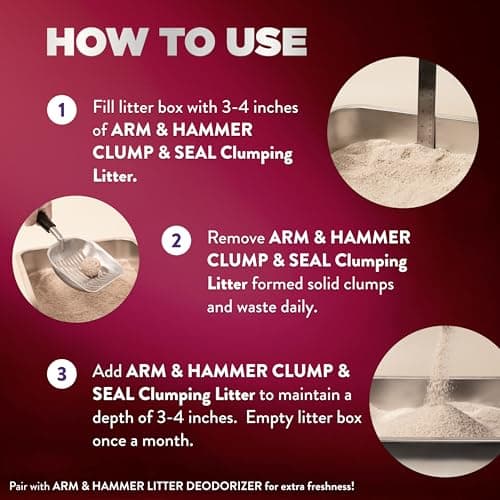 ARM & HAMMER Platinum Cat Litter Clump & Seal Complete Odour Sealing with 14 Days of Odour Control Multi-Cat, Hard Clumping Clay, 99.99% Dust Free 8.16kg (Pack of 1) — view 4