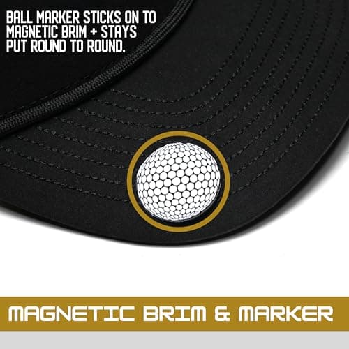 BRIMZ Cotton Golf Hat with Magnetic Brim & Tee Holder - Snapback Golf Cap for Men & Women - Magnetic Brim for Ball Marker — view 4