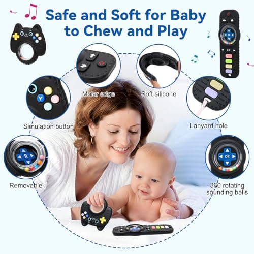 Suhunide Baby Rattles Teething Toys for Babies 3-6 Months - Remote Design. — view 4
