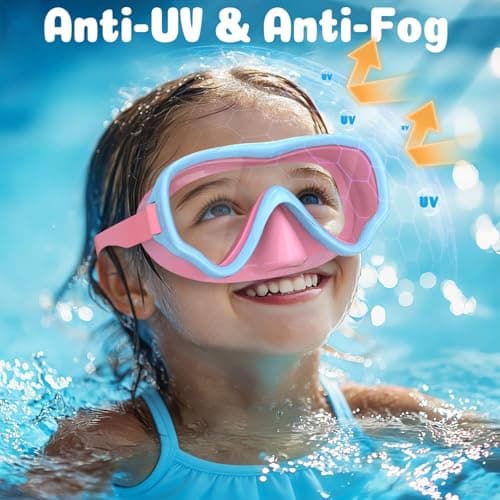 COOLOO Kids Goggles with Nose Cover, 180° Wide View Swimming Goggles for Kids 4-16, No More Hair Snags Anti-Fog No-Leak Snorkel Mask for Boys Girls Youth — view 2