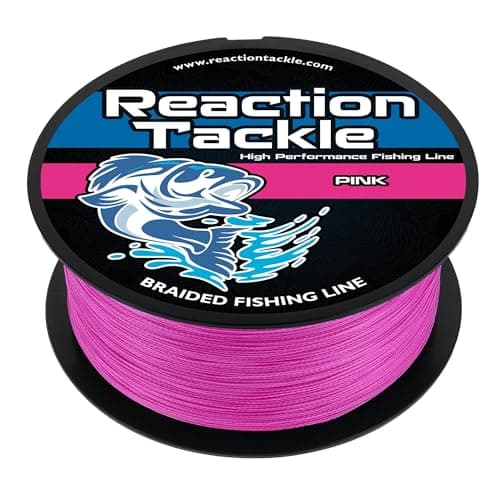 Reaction Tackle Braided Fishing Line Pink 10LB 150yd