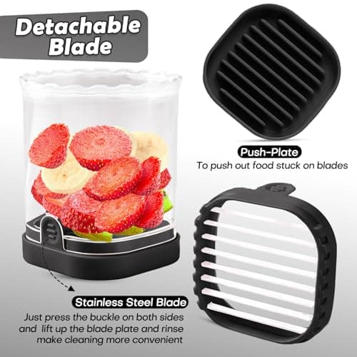 Creative Strawberry & Fruit Slicer - Detachable Cutter with Push Plate (Black) — view 3