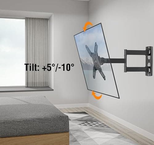 ELIVED Full Motion TV Monitor Wall Mount for Most 14-42 Inch LED LCD Flat Screen TVs & Monitors, Swivel Tilt Extension Rotation TV Mount Bracket Max VESA 200x200mm, up to 44 lbs — view 3