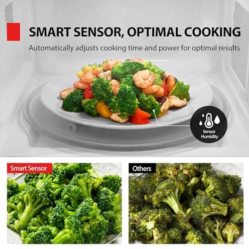 TOSHIBA EM131A5C-SS Countertop Microwave Ovens 1.2 Cu Ft with 12.4" Removable Turntable Smart Humidity Sensor, 12 Auto Menus Mute Function ECO Mode Easy Clean Interior, 1000W, Silver — view 2