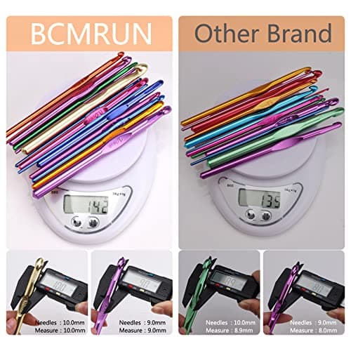 BCMRUN 14 pcs Multicolor Aluminum Crochet Hooks Knitting Needles Craft Yarn 2-10mm … — view 2