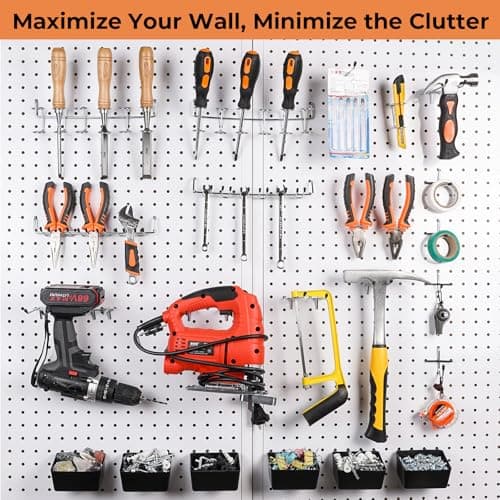INCLY 278PCS Pegboard Accessories Organizer Kit, Peg Board Hooks Assortment with Bins for Organizing Various Tools, Peg Board Accessory Fit 1/8 or 1/4 inch Pegboard for Hanging Storage