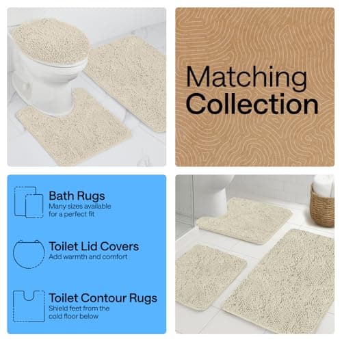 GORILLA GRIP Bath Mat, Thick Soft Absorbent Chenille Floor Mats, Rubber Backing Bathmat, 152x61 cm, Quick Dry Rug, Machine Washable Rugs for Shower and Tub Floors, Bathroom Accessories Decor, Cloud — view 7