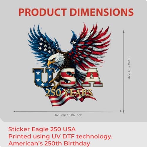 2pcs USA 250th Anniversary Merchandise - Patriotic 1776-2026 Vinyl Car Decals and Bumper Stickers for Cars, Trucks, Vehicles, 250 Years Commemorative Window Decal — view 2