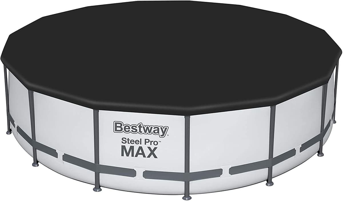 Bestway 58036-19 Flowclear Swimming Pool Cover for Steel Pro Max Round Pools, 10 ft, Black — view 7