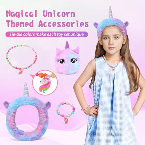 Cherry Tale Unicorn Gifts for Girls Age 6-8, Kids Unicorn Toys Set with Light Up Star Pillow Diary Headband Eye Mask Christmas Birthday Gifts for Girls Age 4 5 6 7 8 9 10 — view 3