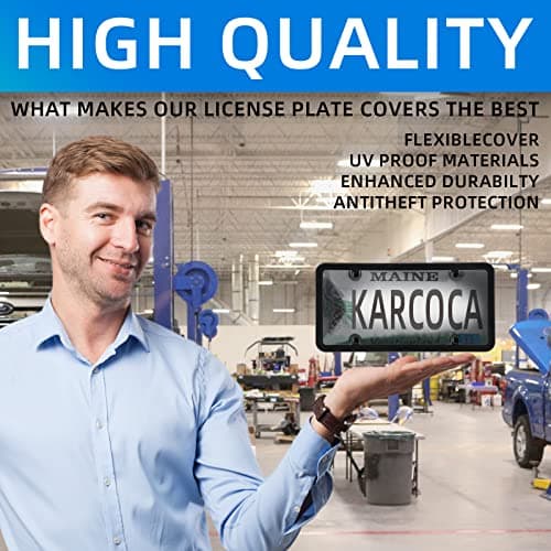 Tinted License Plate Covers Smoked Unbreakable License Plate Covers Frame Shield Combo fits Any Standard US Plates,Novelty Bubble Design Covers - Screws Included — view 6