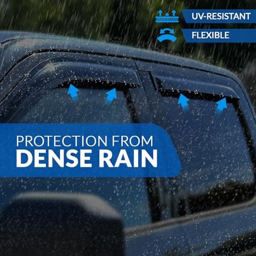 Tuningpros WV-617 Outside Mount Window Visor Deflector Rain Guard Dark Smoke 4-pc Set, Compatible with 2005-2010 Kia Optima — view 2