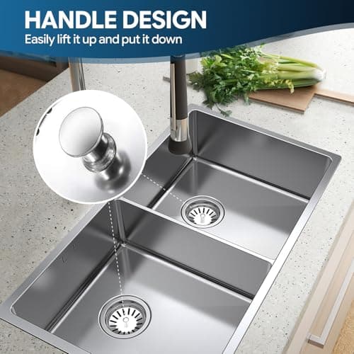 Stainless Steel Kitchen Sink Strainer: 2-Pack Drain Stopper Plug Solution for Home Cooks - 3.15 Inch Diameter for Kitchen Sink Use — view 5