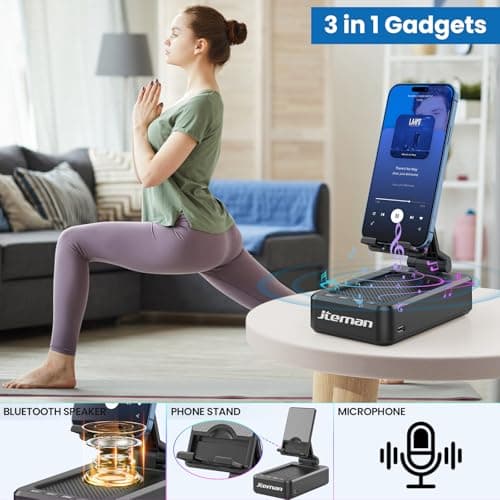 JTEMAN Cell Phone Stand with Bluetooth Speaker,Gifts for Men Tech Gadgets