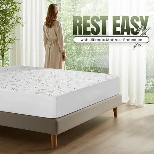 Utopia Bedding Waterproof Mattress Protector Twin XL Size, Bamboo Viscose Mattress Cover 200 GSM, Fits 15 Inches Deep, Breathable, Fitted Style with Stretchable Pockets — view 6