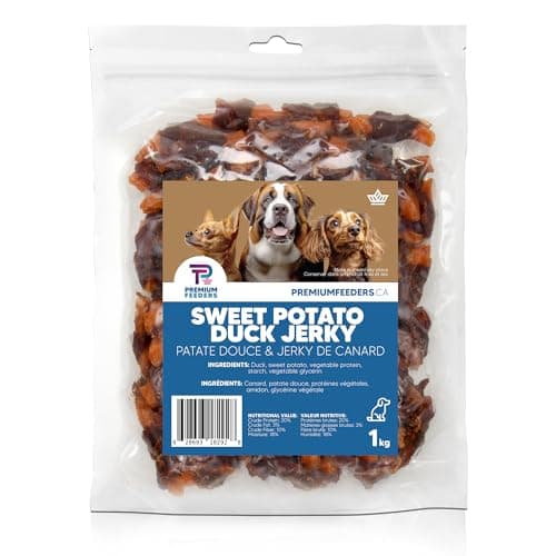 Premium Feeders Sweet Potato & Duck Twists Dog Treats 1 kg – Duck Jerky High-Protein Chewy Training & Reward Treats – Natural, Low Fat, Digestible – for All Breeds