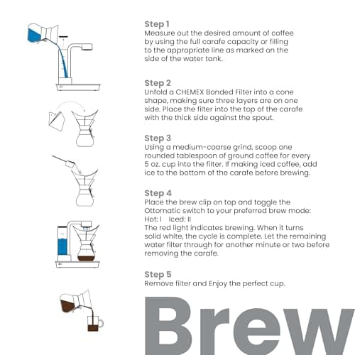 Chemex Ottomatic Pour Over Coffee Maker Set, 40 oz Capacity – Automatic Pour Over Machine with 6 Cup Glass Coffeemaker, Specialty Drip Brewer, Barista Quality Coffee System — view 2