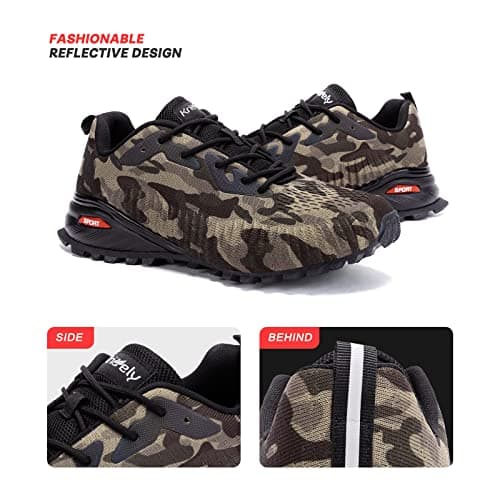 Kricely Men's Trail Running Shoes Fashion Hiking Sneakers for Men Camo Tennis Cross Training Shoe Mens Casual Outdoor Walking Footwear Size 9 — view 7