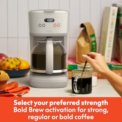 BREW 12-Cup Programmable Coffee Maker with No-Drip Glass Carafe, Oatmilk — view 4