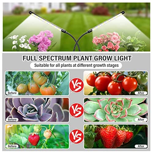 Plant Grow Light for Indoor Plants, Full Spectrum Indoor Grow Light (2 Head 2 Pack) — view 2