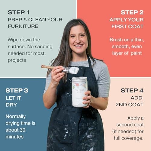 Country Chic All-in-One Chalk Paint for Furniture, Cabinets, Home Decor, Eco-Friendly, Matte Finish, Built-In Primer & Top Coat for Wood, Metal - Sage Advice (sage Green) - 4 oz (118 ml) — view 5