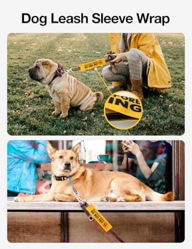 Cgvovgr Selectively Social Dog Leash Sleeve with Hanging ID Patch Tag, Funny Do Not Pet Leash Sleeve, Service Dog Patch Accessory for Dog Owners