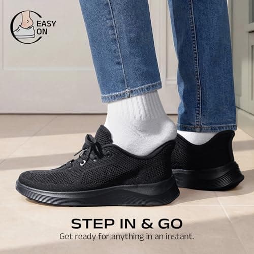 Bruno Marc Men's Slip on Walking Shoes Lightweight Breathable Comfortable Casual Sneakers,Size 10.5,All Black,SBWA26002M — view 3