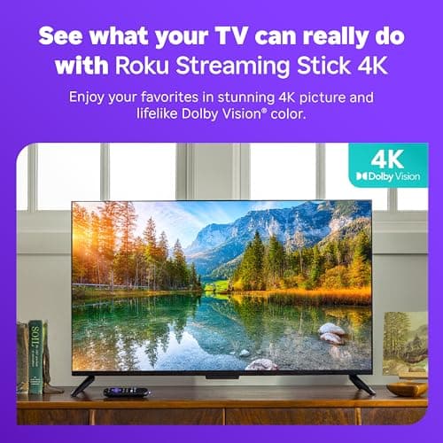Roku Streaming Stick 4K - HDR & Dolby Vision Roku Streaming Device for TV with Voice Remote & Long-Range Wi-Fi - Free & Live TV — view 2