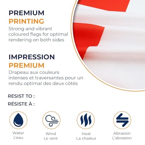 AZ FLAG - Switzerland Flag - 90x60 Cm - 100D Polyester Swiss Banner With Two Metal Grommets - Fade Resistant - Vivid Colors - 2' x 3' Feet - 2x3 Ft — view 2