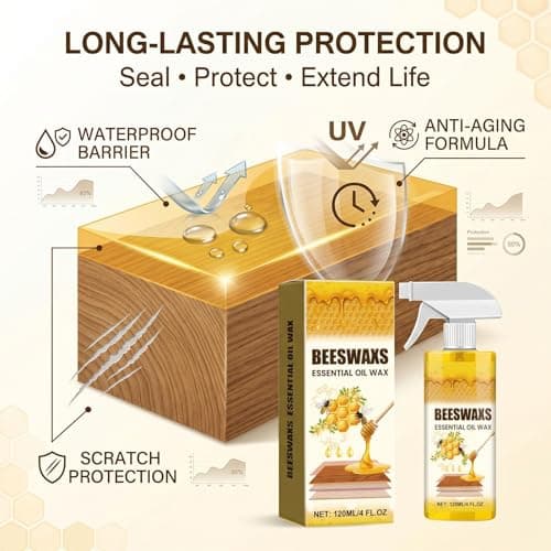 Natural Beeswax Repairing and Care Spray, 2026 Upgraded Beeswax Wood Polish, for Living Rooms, Kitchens, Wood Furniture Floors, Natural Micro-Molecular Spray (1Pcs) — view 4