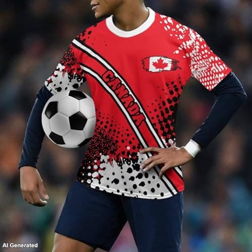 Viuacagoru 2026 World Cup Soccer Jersey for Men Short Sleeve Jersey for Men Breathable Team Jerseys for Soccer Fan Sports Top, Canada Flag, XX-Large — view 2