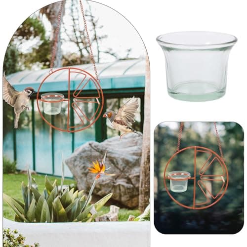 Abaodam 2pc Glass Bird Feeder Replacement Glass Cup Outdoor Hanging Bird Feeder Bowl for Oriole Hummingbird for Garden Balcony — view 4