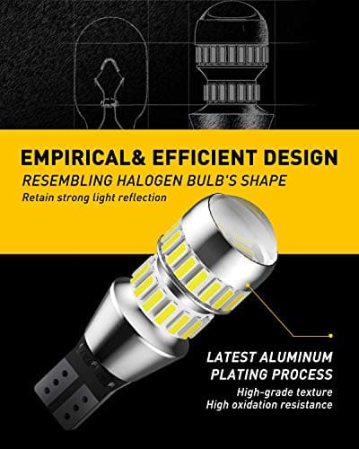 AUXITO 912 921 LED Bulb Reverse Light Bulbs, 600% Ultra Bright White, Non-polarity 906 W16W T15 921 LED Bulb Direct Back Up Parking Light Replacement Lamp, Pack of 2 — view 3
