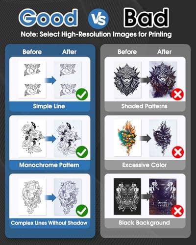 Phomemo M08F Tattoo Stencil Printer for Beginners & Artists, Wireless Tattoo Machine with 10 Pcs Transfer Paper, Bluetooth Stencil Printer Compatible with Phone, Tablet & Laptop — view 4