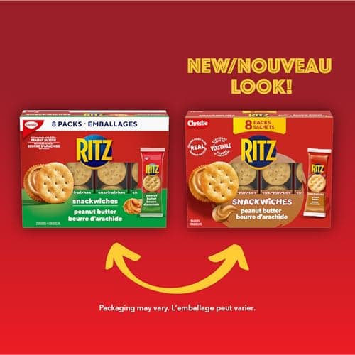 RITZ Peanut Butter Cracker Snackwiches, Filling Made With Real Peanut Butter, 312 g (Pack of 8) — view 3