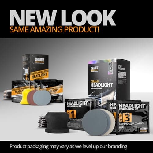 CERAKOTE® Ceramic Headlight Restoration Kit – Guaranteed To Last As Long As You Own Your Vehicle – Brings Headlights Back to Like New Condition - No Power Tools Required - 10 Wipe Kit — view 7