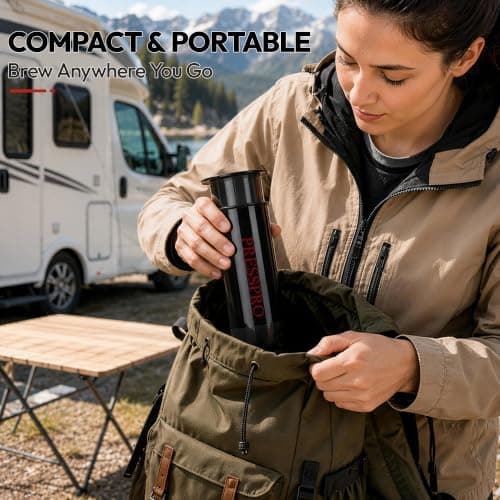 Camping French Press - Portable Coffee Maker for K Cup Pods and Grounds — view 6