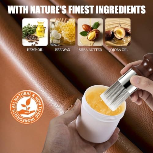 LUXGROVE® Wood & Leather Furniture Repair Salve, Conditioning Balm for Couches, Car Seats, Tables, Cabinets, Doors, Shoes, Purses, Boots & Saddles, Helps Revive Dry, Dull & Scuffed Surfaces, 8oz — view 2