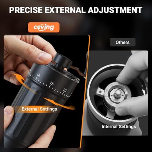 Mini Manual Coffee Grinder with 40 Adjustable Settings, Portable Hand Coffee Bean Mill with 30g Capacity, Conical Burr Coffee Grinder with Crank for Travel, Camping, Office, Espresso, Pour Over, etc — view 2