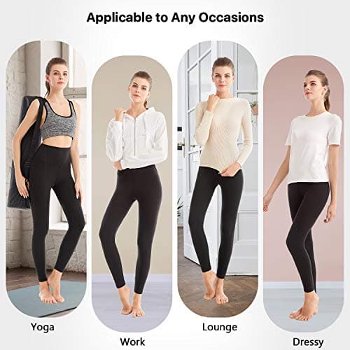 SINOPHANT High Waisted Leggings for Women - Full Length Capri Buttery Soft Yoga Pants for Workout Athletic(Full Black,L-XL) — view 4