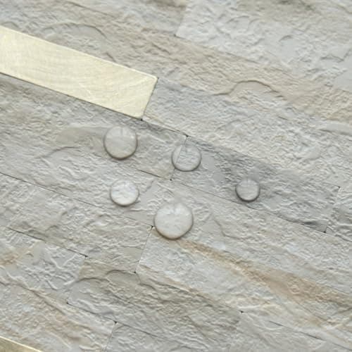 AULIGET 20 Sheets Faux Stone Peel and Stick Backsplash, Beige Marble Look PVC Wall Tile Stick on Backsplash for Kitchen and Bathroom — view 2