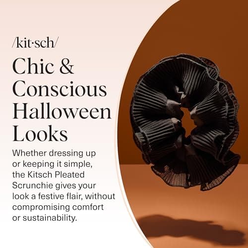 Kitsch Pleated Scrunchie for Women - No Crease Hair Ties No Damage, Stylish and Comfortable Fabric Ponytail Holders for Everyday Hairstyles - Ideal Gifts for Women - 1pc — view 7