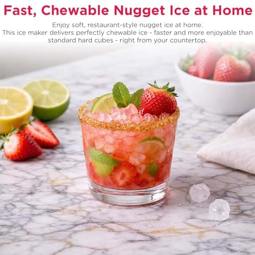 FRIGIDAIRE Countertop Crunchy Chewable Touchscreen Nugget Ice Maker, 33lbs per Day, Auto Self Cleaning, White — view 2