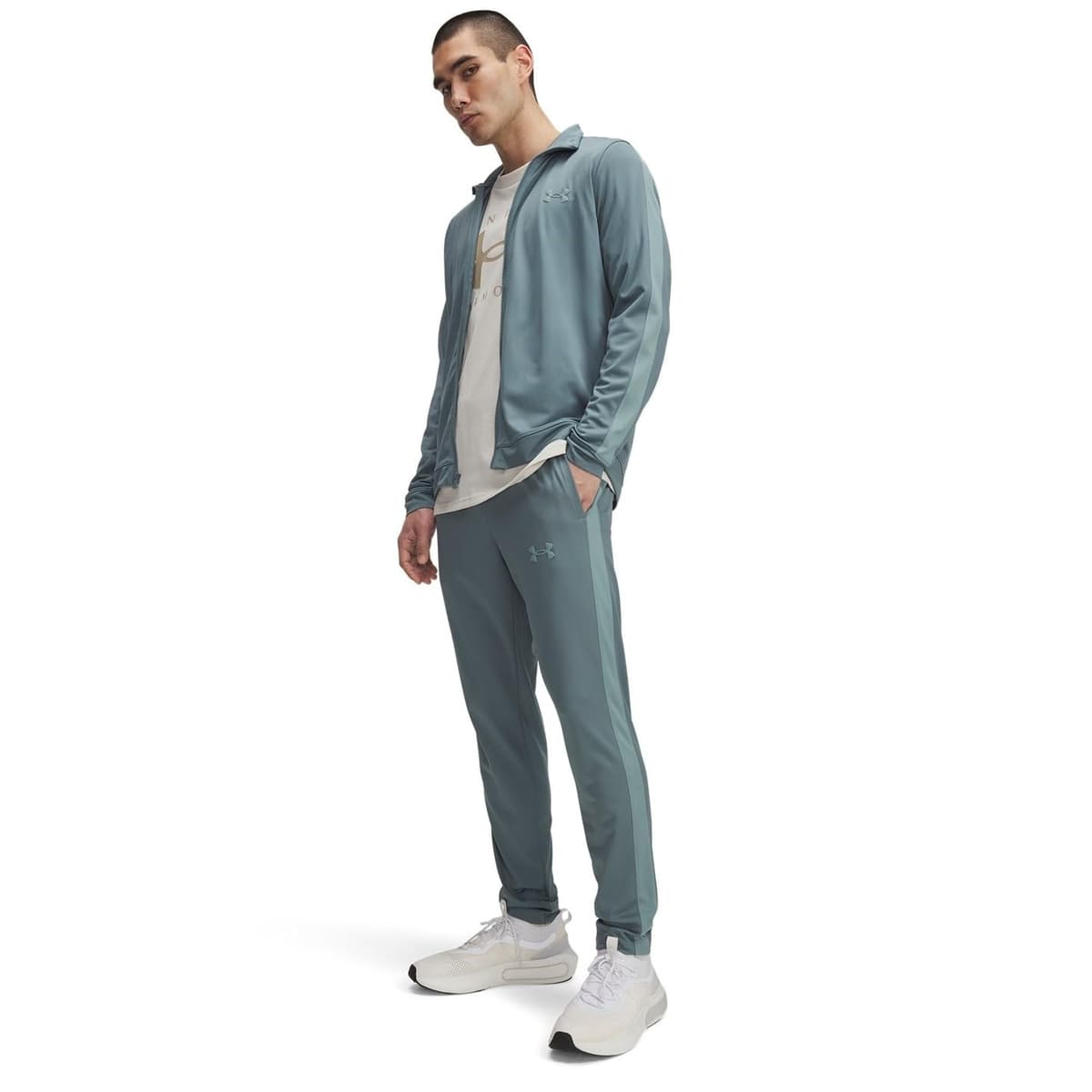 Under Armour Hombre Chándal De Punto, Pitch Grey/Black — view 13