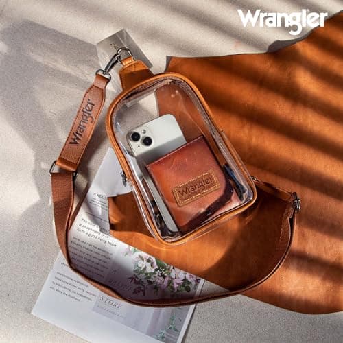 Wrangler Crossbody Clear Sling Bags for Women Stadium Approved Cross Body Purse with Detachable Strap for Sports Events Concerts WG-HB-87-226BR — view 2